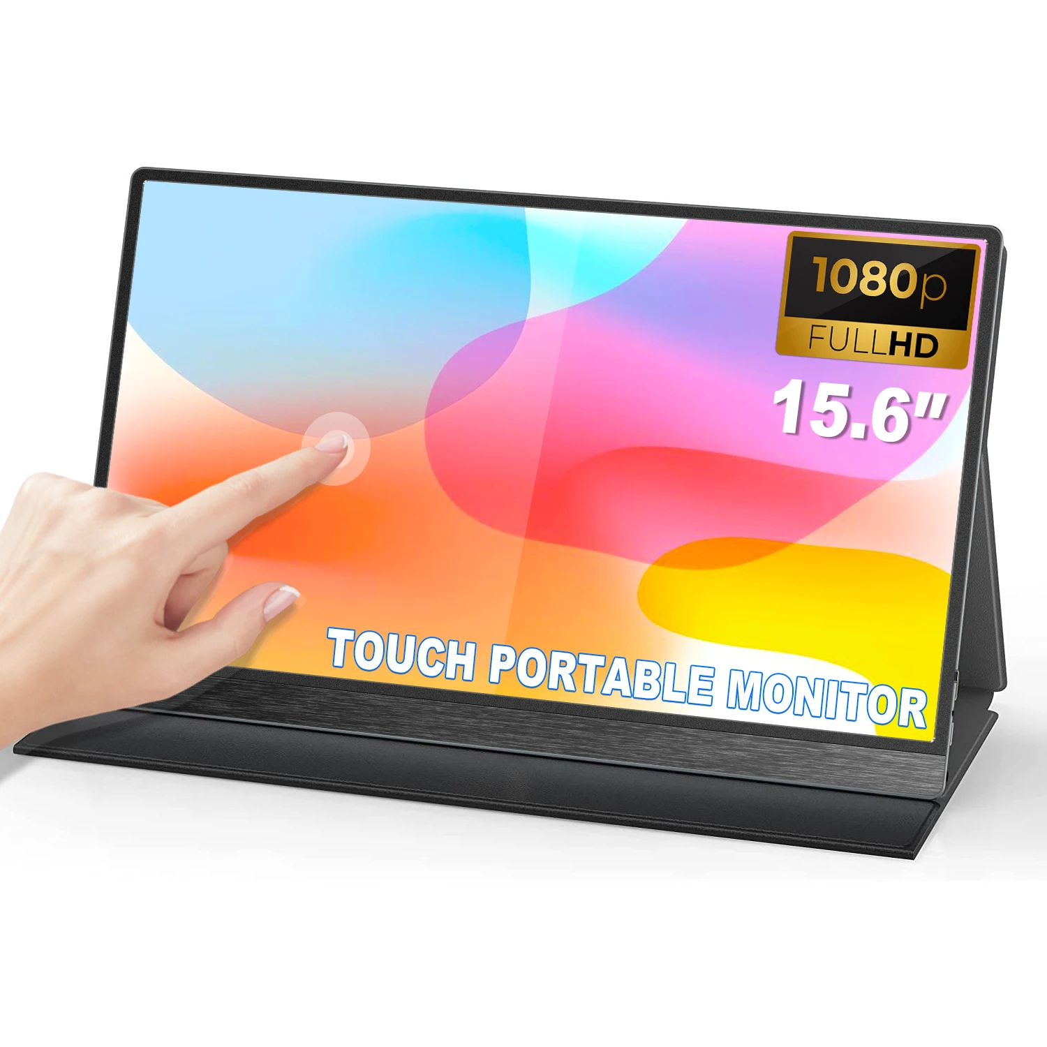 15.6'' IPS FHD Portable Monitor Touch Screen 15.6-Inch Laptop Display External Screen for Business Use Built-in