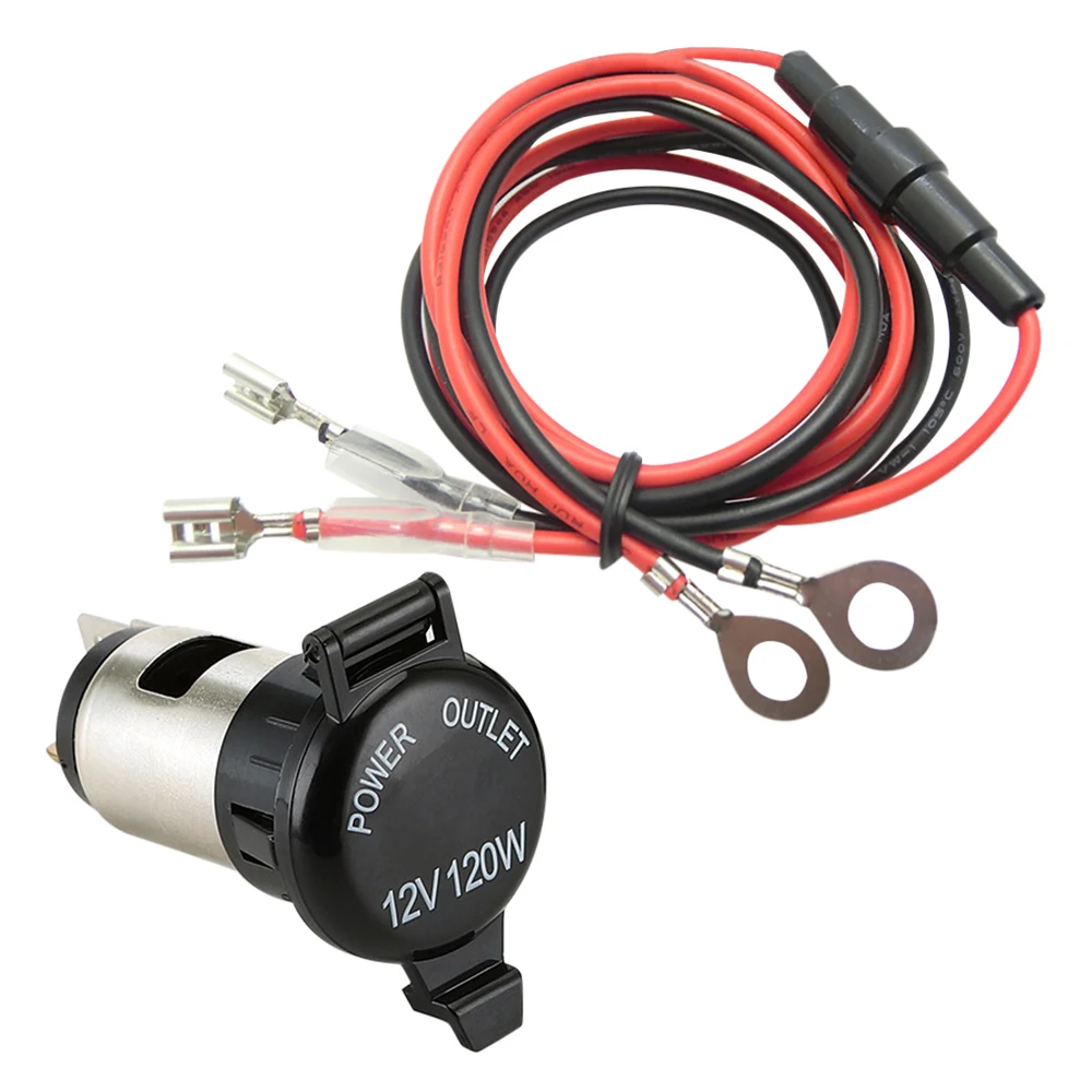 12V-24V Car, Ship, Motorcycle, 10A 120W Cigarette Lighter Mother Seat Socket, Power Plug with Waterproof Cover