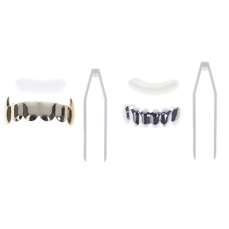 Hip Hop Teeth Grillz Top & Bottom Grill Mouth Teeth Grills Gangster Jewelry Gift