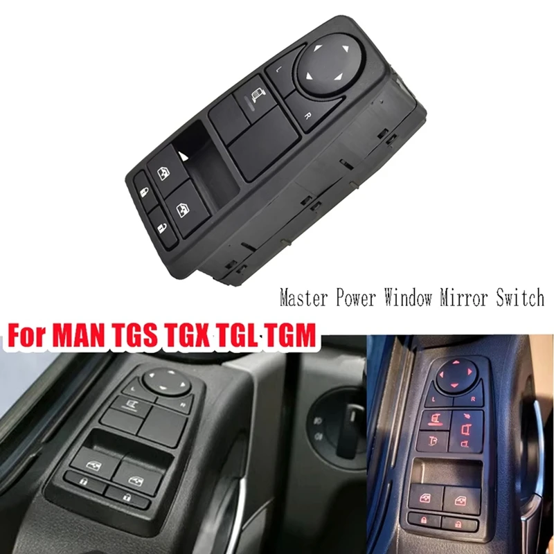 81258067109 Master Power Window Mirror Switch For MAN TGL TGM Truck TGS TGX Window Lift Switch