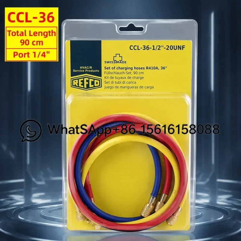 Original Refco Wolters Kluwer R22 Refrigerant Charging Hose Extended AC Fluoride Pipe Liquid Line Connector for Air