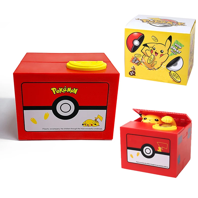 

Pokemon Piggy Bank Anime Figure Pikachu Electronic Money Box Money Safe Box Save Money Steal Coin Birthday Children Toy Gift