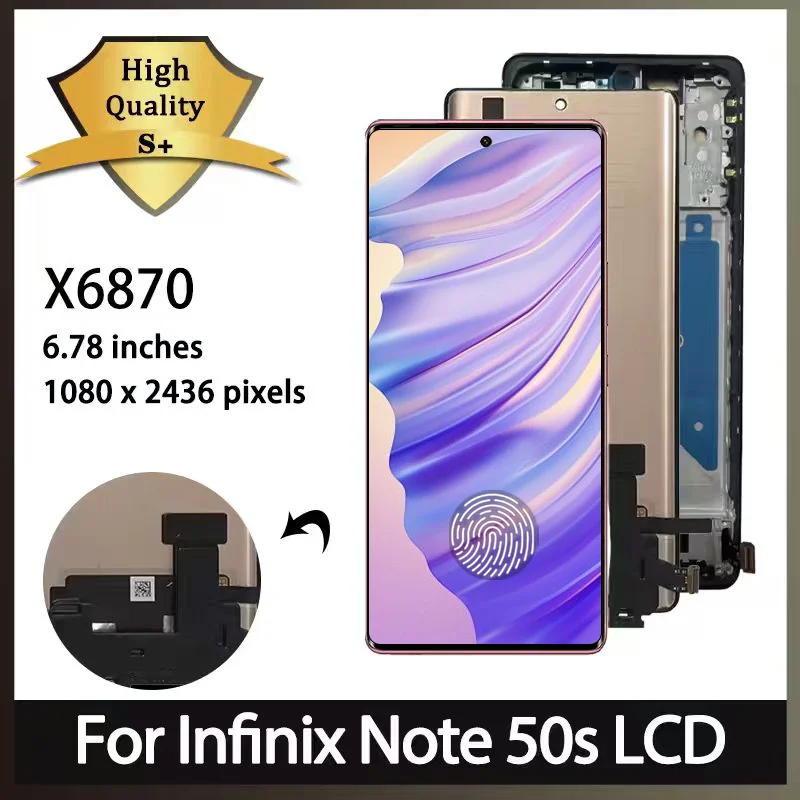 6.78' Super AMOLED For Infinix Note 50s LCD X6870 Display Touch Screen Assembly Digitizer For Infinix Note50S LCD With Frame