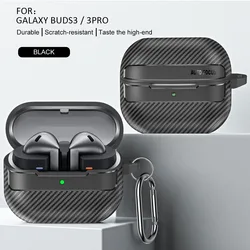 2024 New carbon fibre TPU Case for Samsung Buds 3 Pro Case Scratch Headphone Protector Cover with keychain for buds 3 pro funda