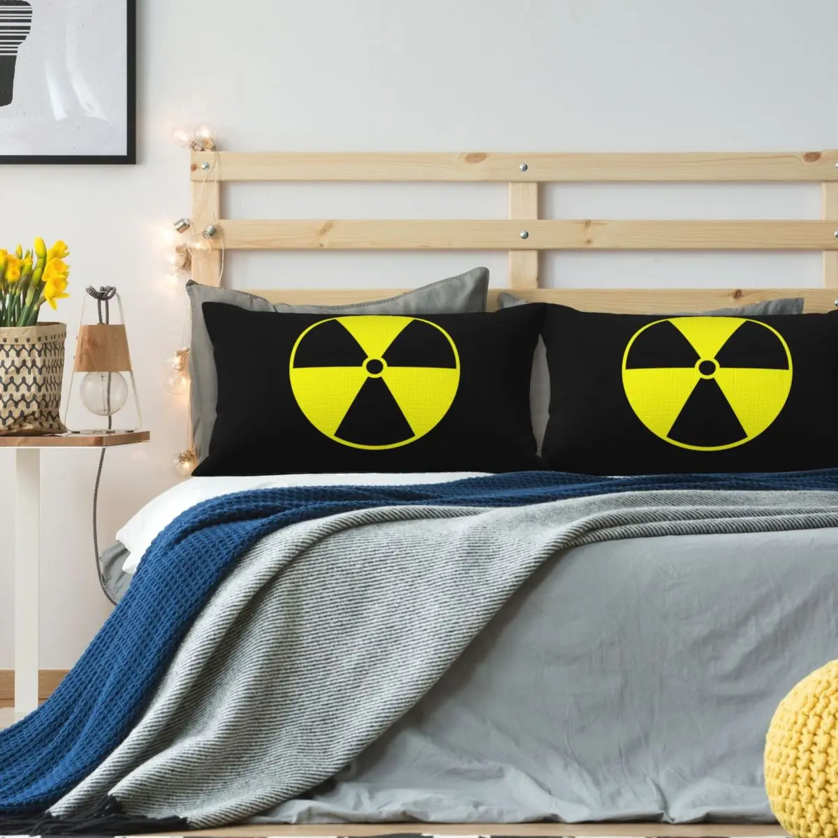 Nuclear Radiation Symbol Rectangle Linen Pillowcase Cushion Cover Polyester Decorative Bedroom Home Comfort Throw Pillow