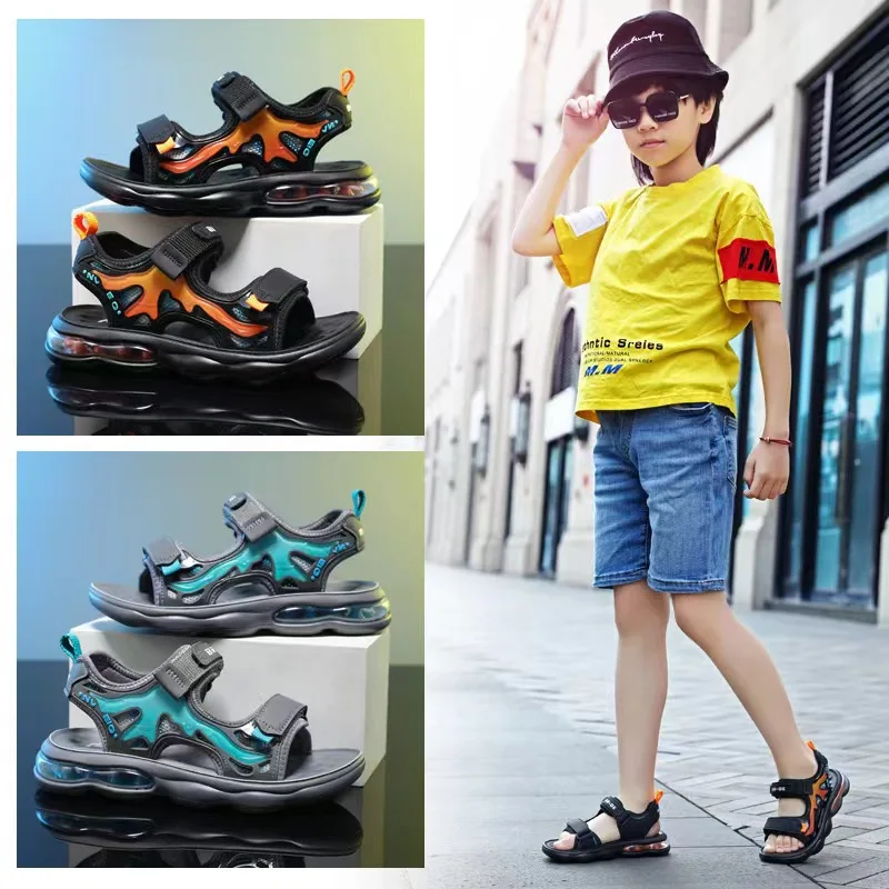 Children's Sandals, Medium and Large Children's Summer Outdoor Sports Beach Shoes, Soft Soles, Versatile Non-slip Boys' Shoes