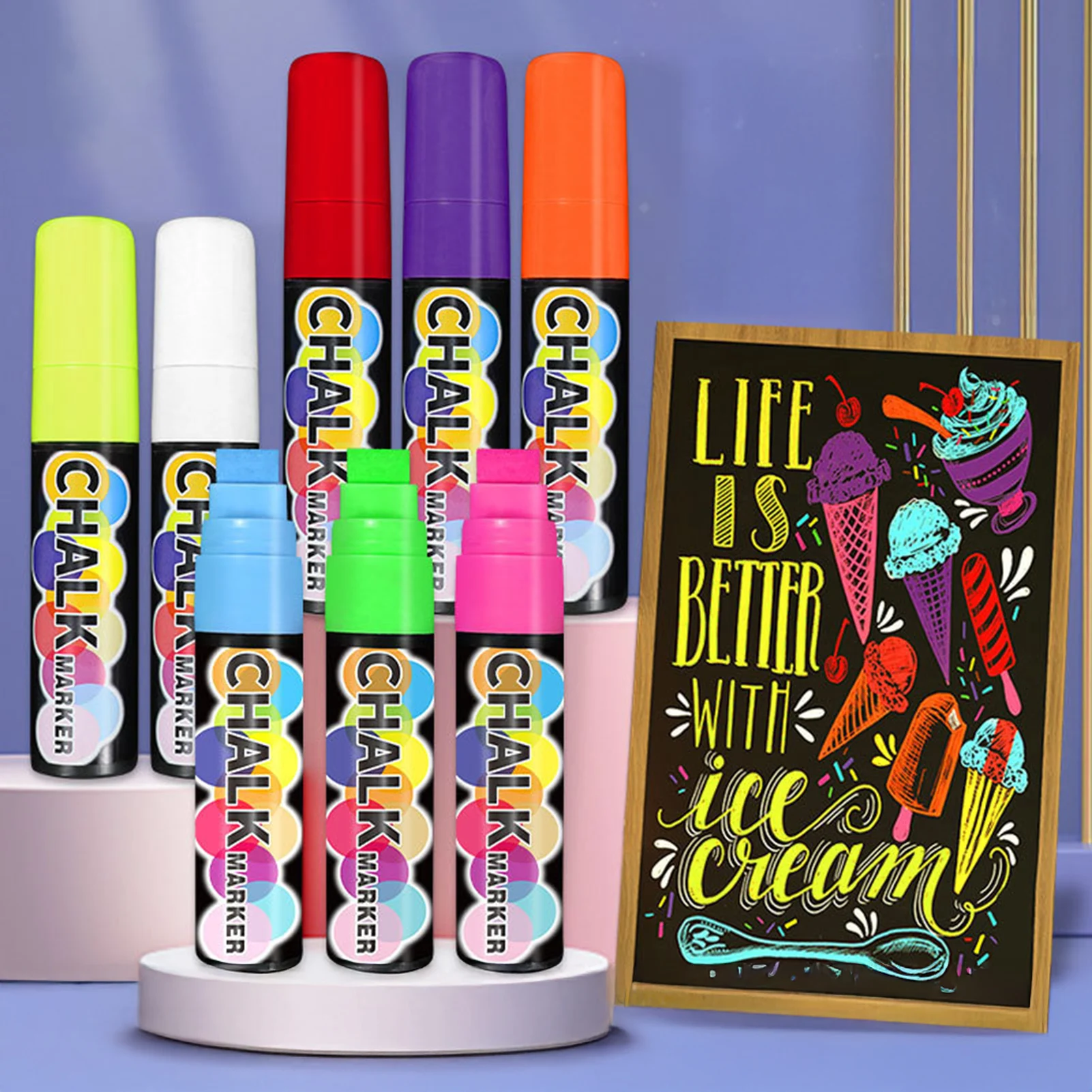 

Моющиеся гигантские меловые маркеры для творчества и рукоделия, яркие цвета, подходят для подписи, школы и рисования