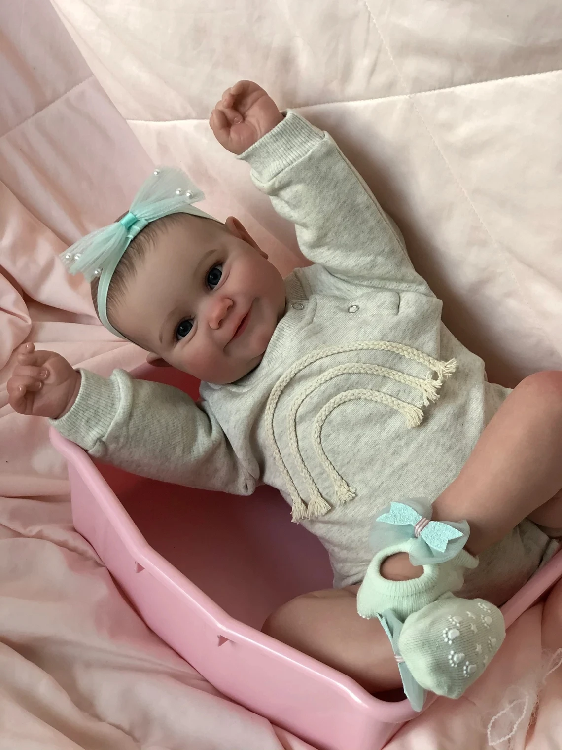 50CM Full Silicone Reborn Baby Girl Doll Maddie High Quality Hand-made Doll 3D Paint with Visible Veins Waterproof Bath Toy