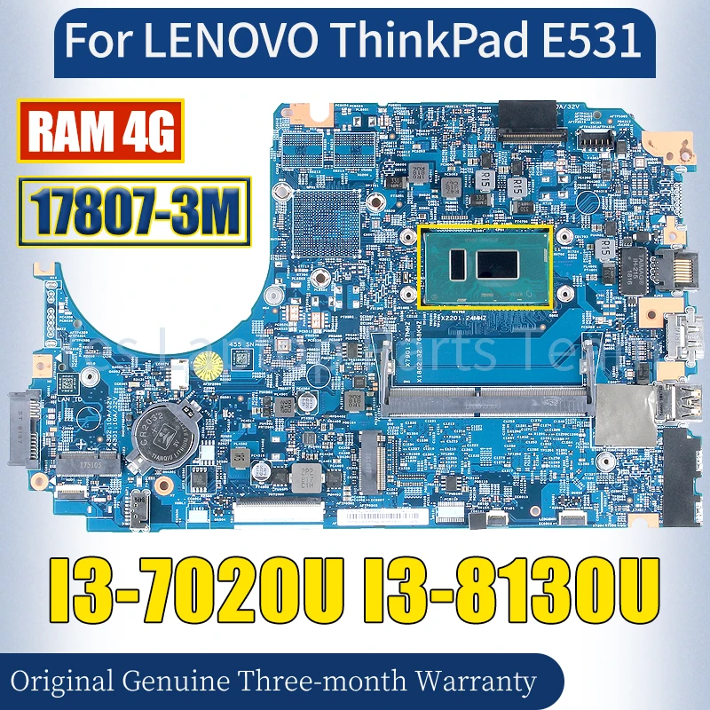 

17807-3M For LENOVO V130-15IKB Laptop Mainboard I3-7020U I3-8130U RAM 4G 5B20R33559 5B20Q95160 Notebook Motherboard 100％ Tested