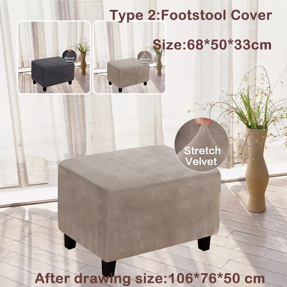 Sofa Chair Cover Soft Comfortable Chair Sofa Breathable Lazy Sofa Bed Large Fluffy Chair Decora Tear-Resistance/Footstool Cover image 6