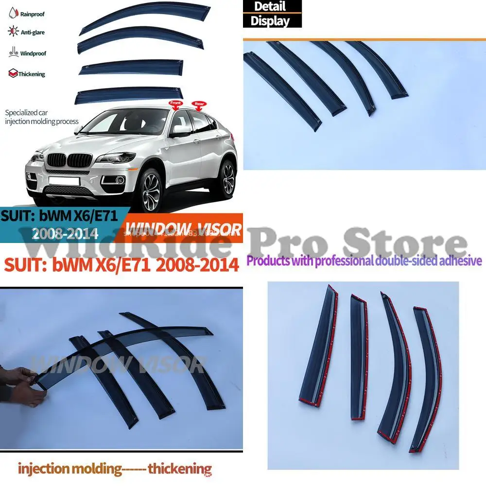

1 set For BMW X6 E71 2008-2014 Rain Visors Side Window Deflectors
