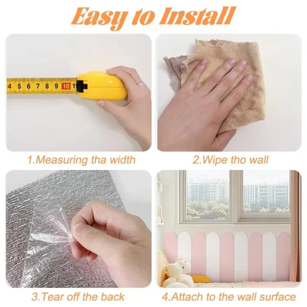 2Pcs New Moisture-proof Unisex-proof Anti-collision Stickers Soft-pack Self-adhesive Wall Decorations Impact-proof Wall Sticker