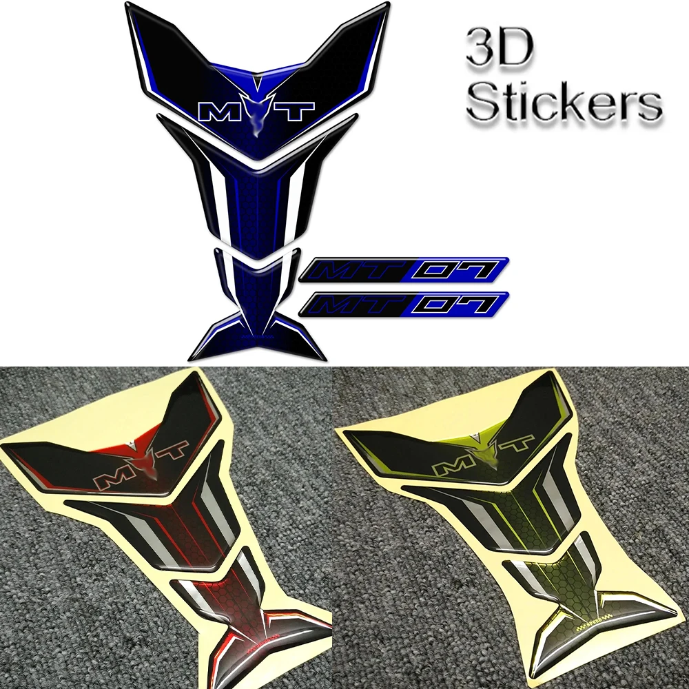 

For Yamaha MT07 MT 07 Motorcycle Tank Pad Fuel Oil Kit Knee Protector Fairing Badge Logo Protection Stickers 2017 2018 2019 2020