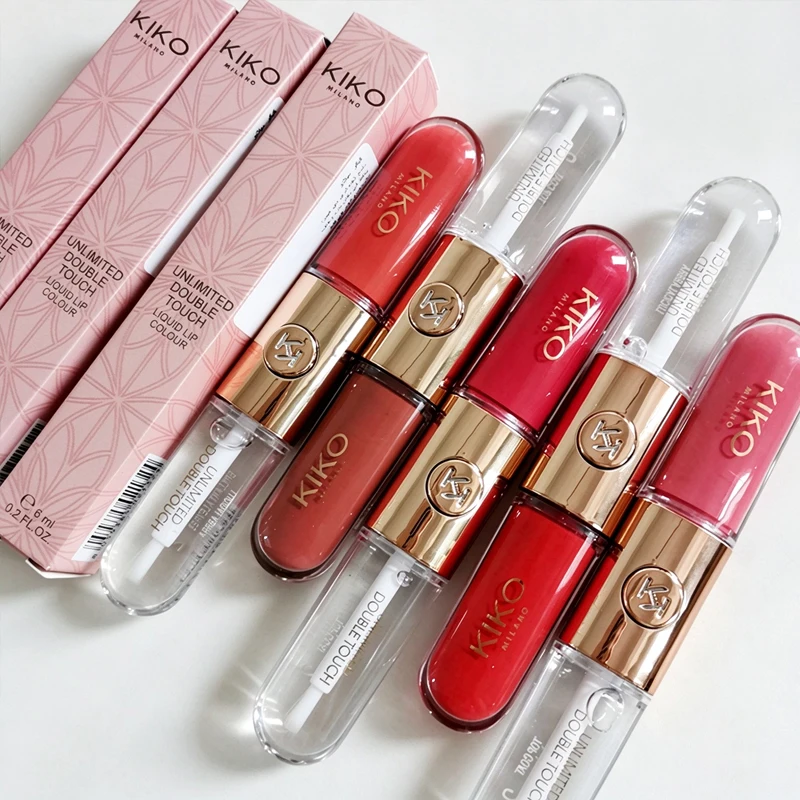 New KIKO Limited Edition Unlimited Double Touch Long-lasting Base Colour and Transparent Gloss Lip Gloss Lipsticks Beauty Makeup