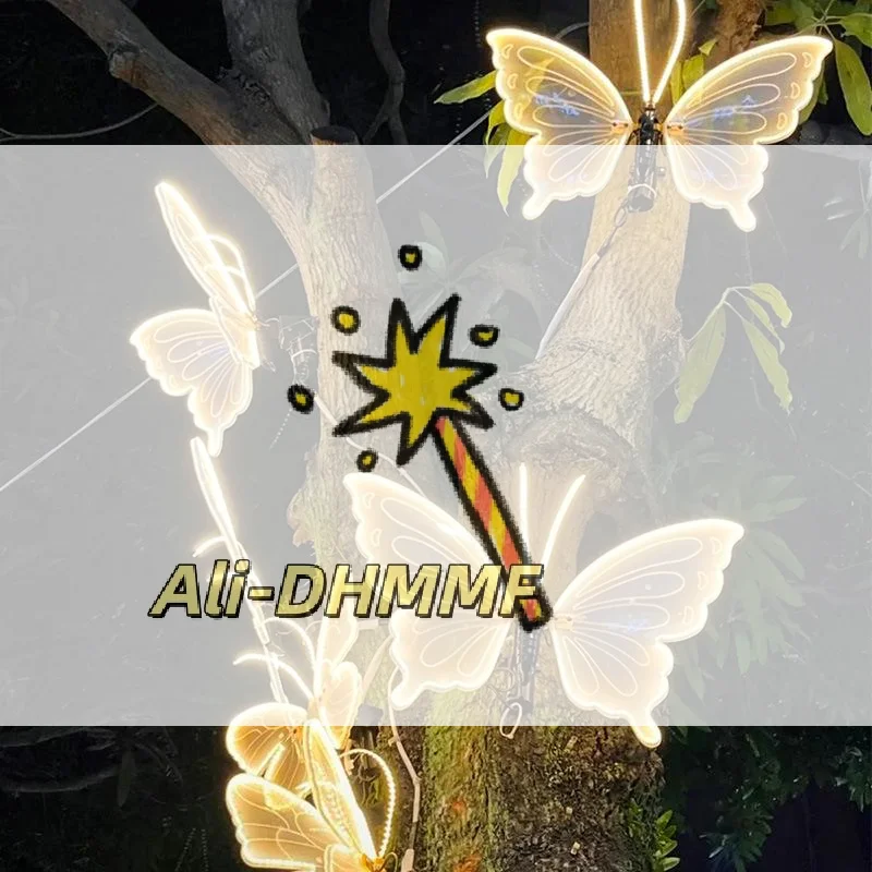 40/60CM LED Butterfly String Lights - Dynamic/Static Modes with Transformer for Outdoor Holiday & Party Decor