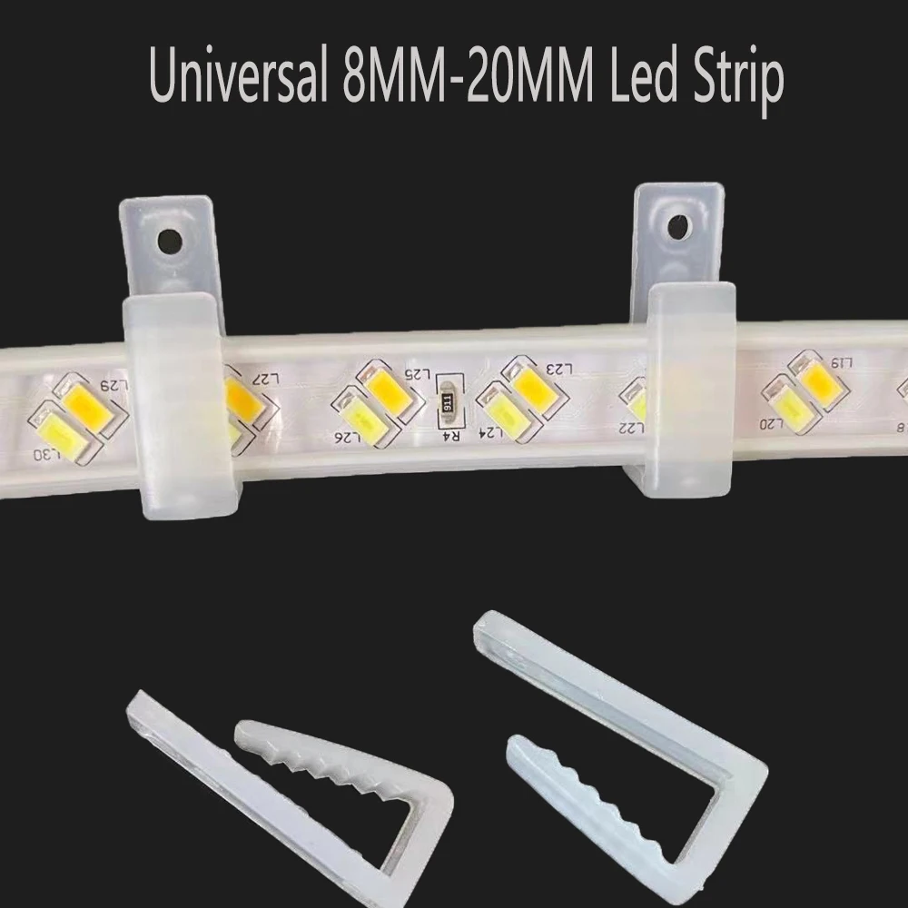 Led Connector Fix Clips Plastic Buckle COB Led Lighting Mounting Fastener Accessories For 110V 220V RGB 2812B Neon Strip Lights