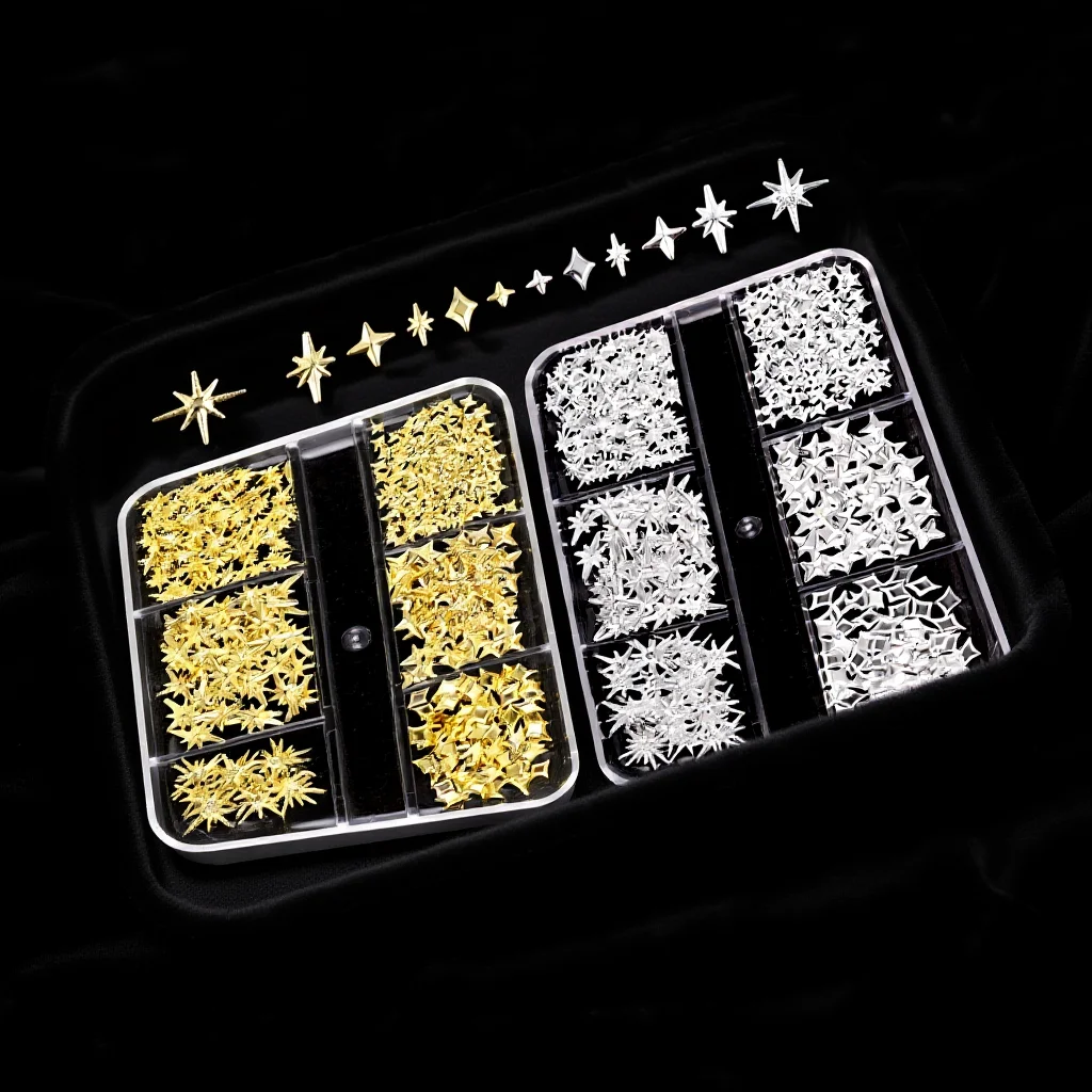 Metal Nail Art Decorations Silver 3d Nail Charms Round Beads Nail Accessories Transparent For Handmade Crafts Diy Manicure Epoxy
