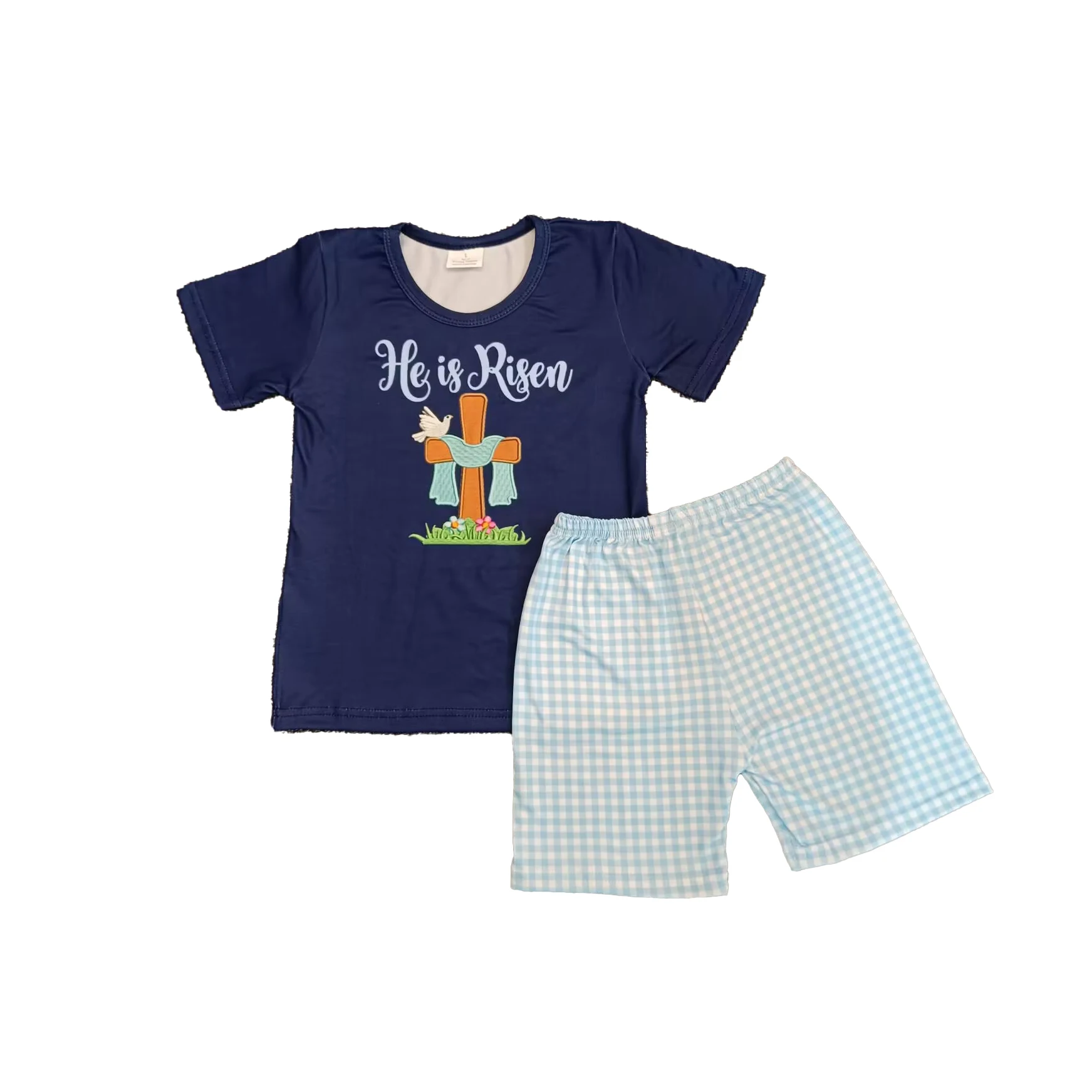 Conjunto de ropa cruzada de Pascua para niños y niñas, trajes de Boutique, peleles para bebés