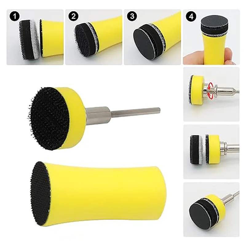 Gancho e Loop Discos de Lixa, Lixa úmida e seca, Shank Backing Pad, Almofada de espuma macia, 1/8 ", 317 Pcs