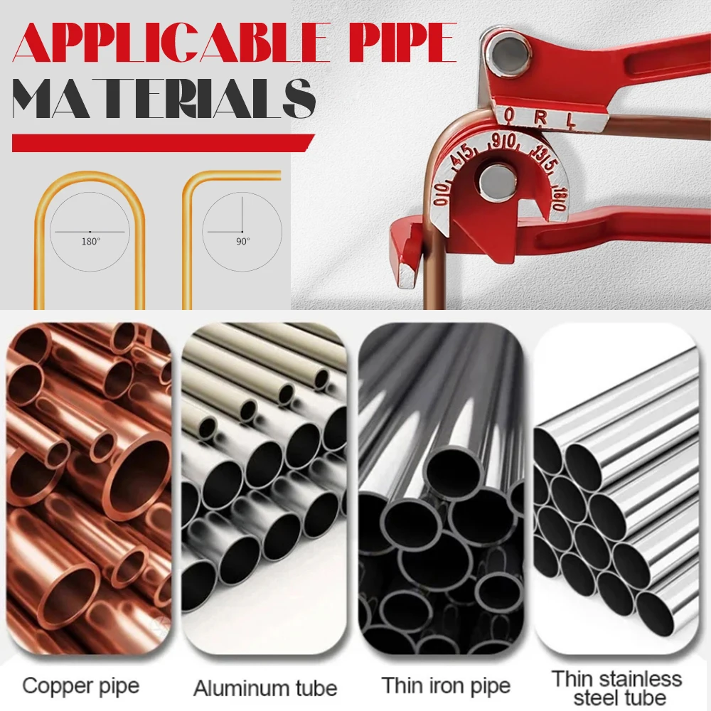 3-in-1 파이프 벤더 도구, 90-180도 튜브 벤딩 머신, 6mm/8mm/10mm 연료 브레이크 파이프용, 가정용 DIY 수공구