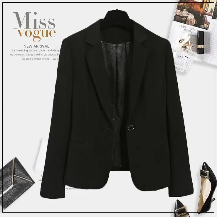 Chaqueta de Traje Corta y E para Mujer, Versión Coreana, Ropa de Trabajo Profesional, Corte Entallado, Estilo Diosa, A...