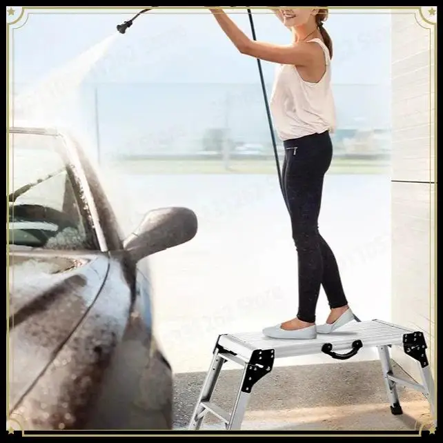 Thickened Aluminum Folding Step Stool Multi Purpose Ladder Platform for Home Car Washing Outdoor Photography