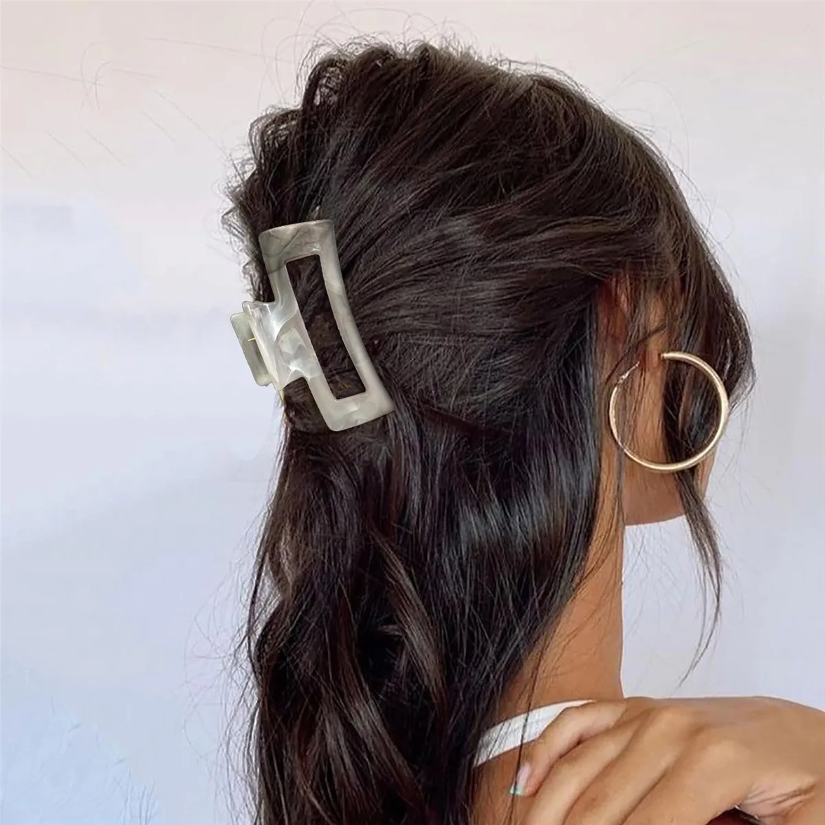 Große Haar klauen clips hohle quadratische Haars pangen für Haare starker Halt rutsch feste große Haars pangen für Frauen – Detail 4