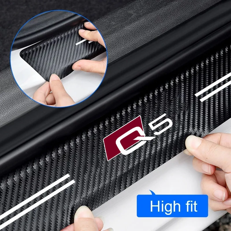 Carbon Fiber Car Door Threshold Sticker Auto Trunk Protective Strip For Audi Q5 2009-2015 2016 2017 2018 2019 2020 2021