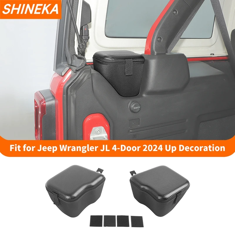 

SHINEKA для укладки и уборки, подходит для Jeep Wrangler JL, 4-дверный, 2024, 2025 год, багажник автомобиля, боковой ящик для хранения, органайзер, аксессуары для интерьера