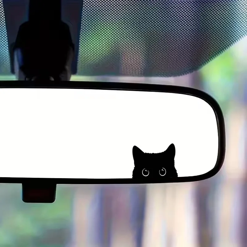 Cat Peeker Decal, Car Decal, Black Cat Peeker Sticker, Blank Button, Vinyl Decal, Car Stickers, Vinyl Stickers, Eject Sticker