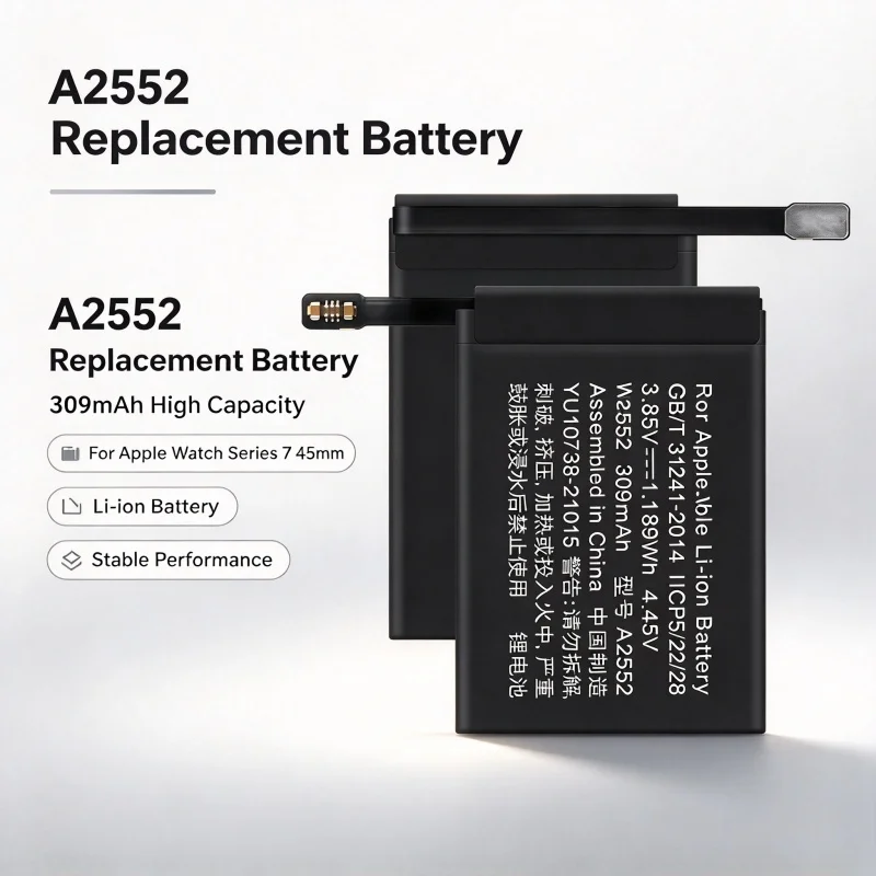 309mAh Large Capacity A2552 Replacement Battery For Apple Watch Series 7 45mm iWatch S7 Smart Watch Replacement Battery