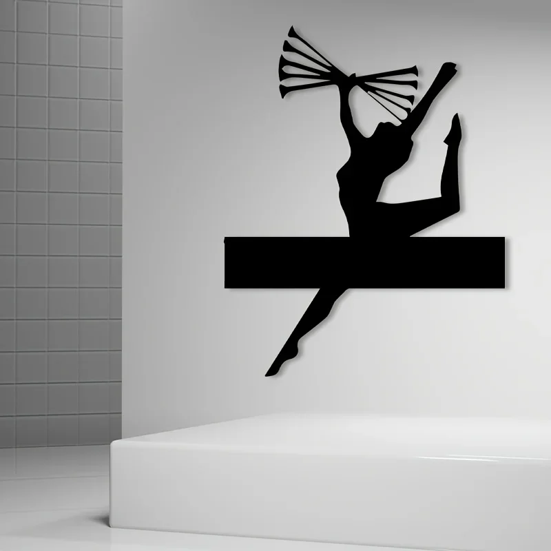 Brand 2D Flat Baton Twirling Metal Wall Art,Laser‑Cut Cheer Sport Silhouette Mural for Gym Wall Bedroom Studio Indoor Outdoor