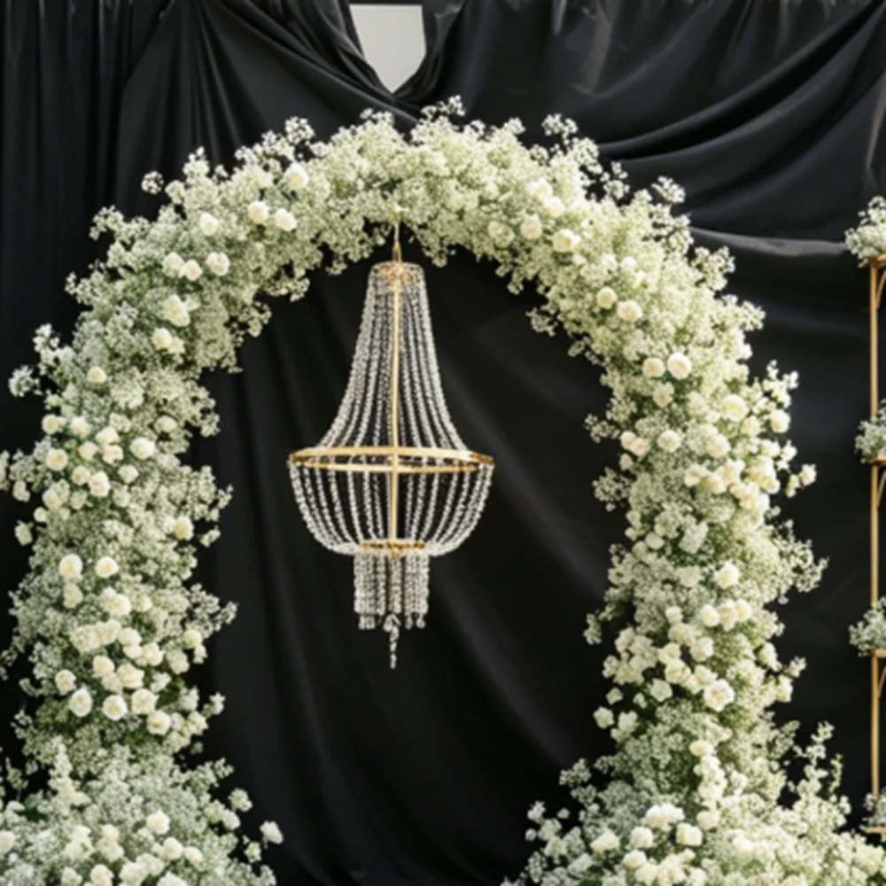 1-10pcs  Wedding acrylic Bead Curtain  Festive Ceremony Hall Stage Decoration hangging wireless LED light chandelier Wedding