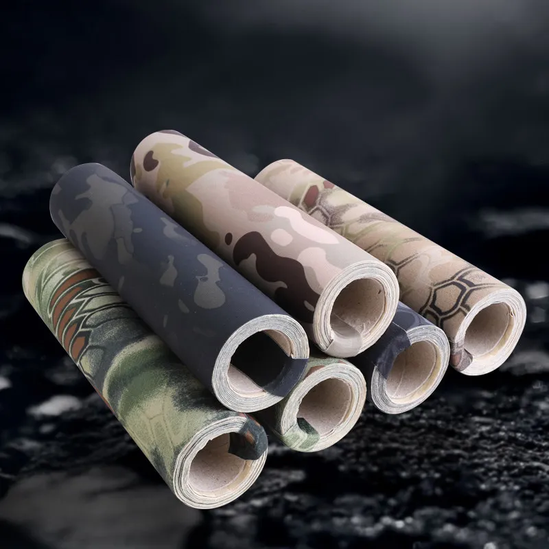 

Самоклеящаяся эластичная камуфляжная лента, камуфляжная ткань, тактическая наклейка для DIY, 150 см