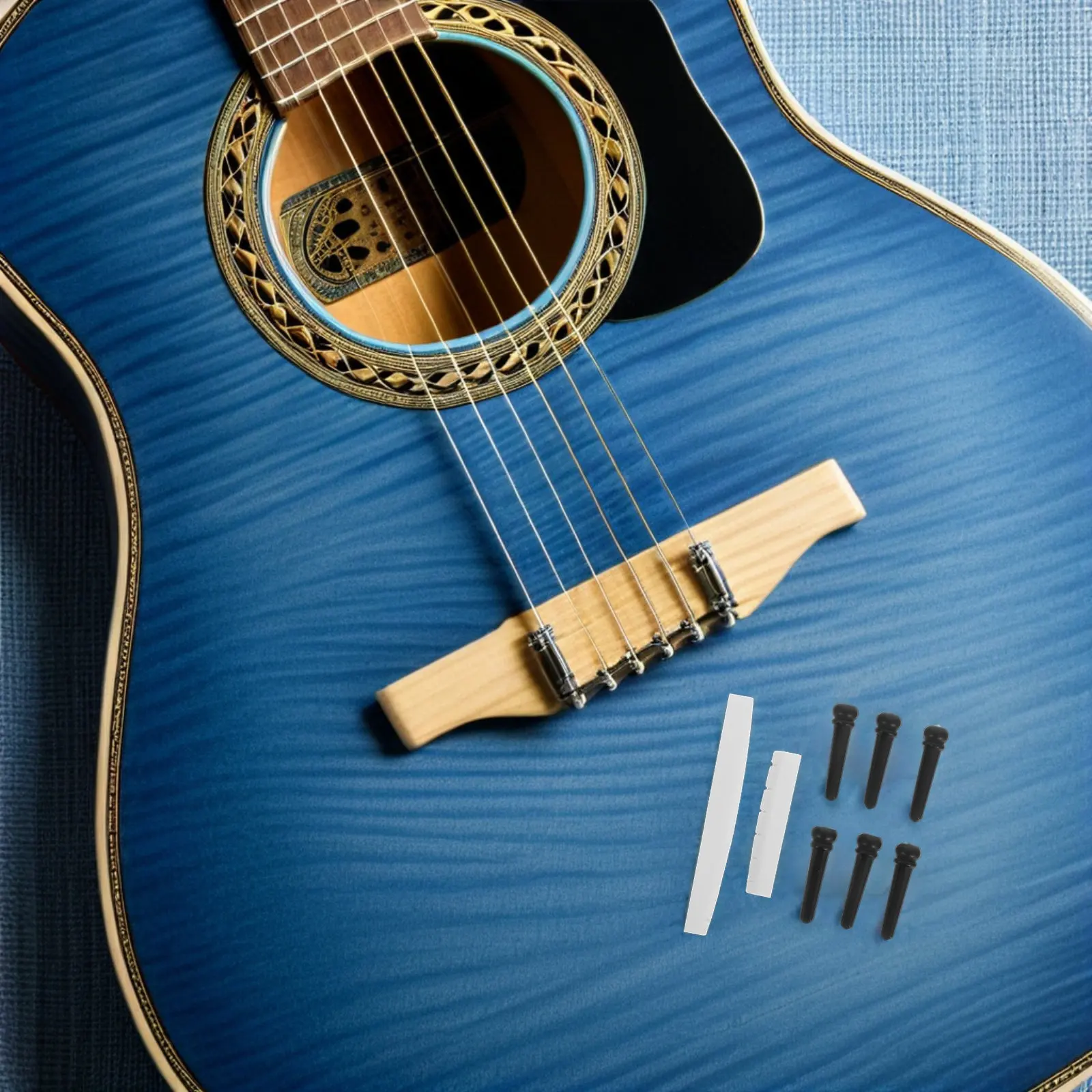 1Set Guitar Bridge Parts Kit Durable Components Easy Installation Enhanced Tonal Clarity Acoustic Guitar Upgrade