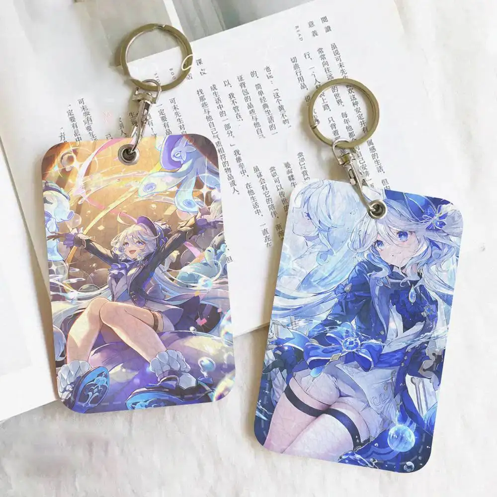Anime Game Genshin Impact Baizhu Holder Suitable For Bank Card Subway Bus Card Wallet Card Case Badge Holder Keychain