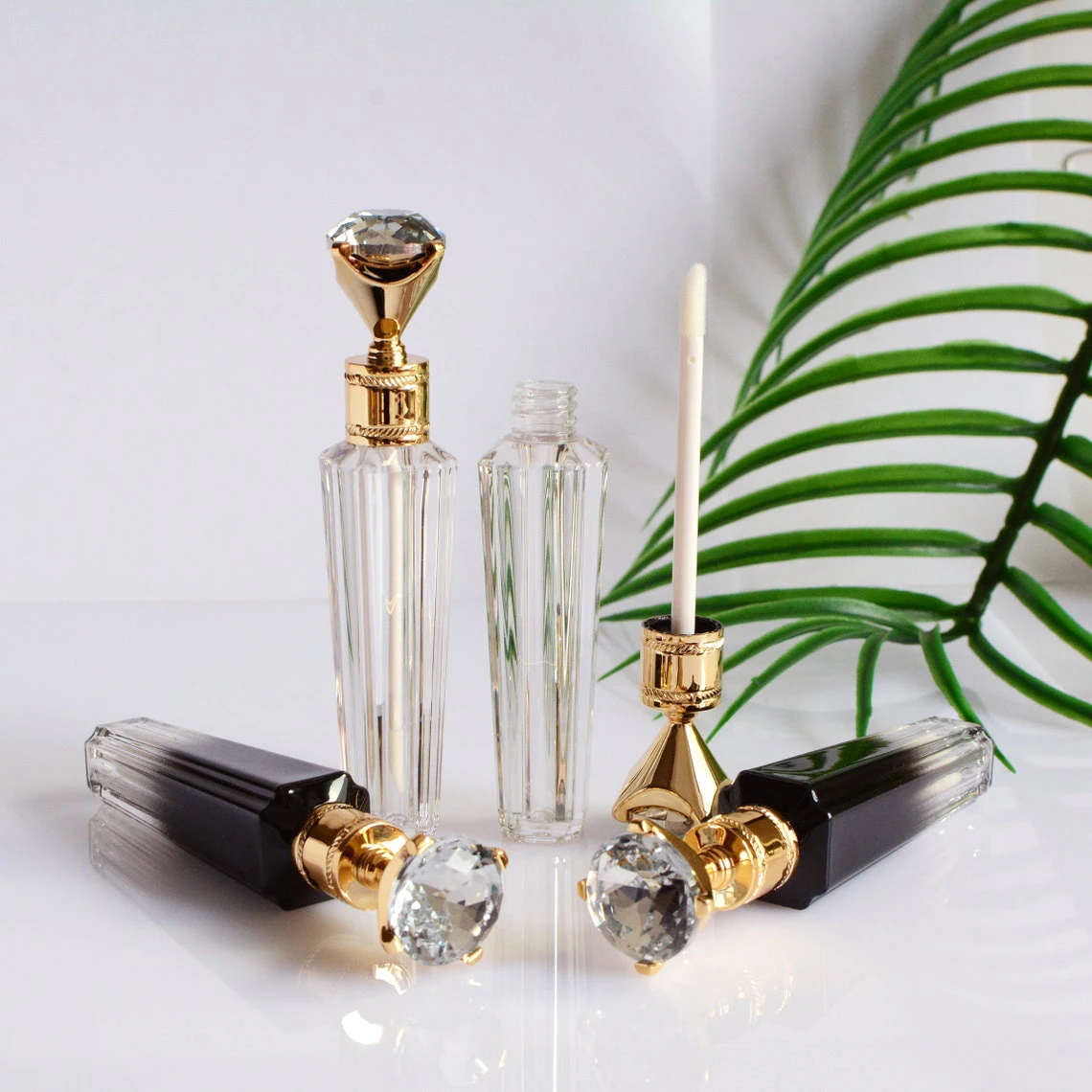 AfricJules-Tubes de baguette brillante en forme de diamant, poignée de luxe, logo personnalisé, tubes de baume Jules, tubes de rouge à lèvres, vente en gros en vrac, 3ml