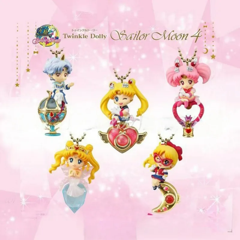 

5cm Sailor Moon Anime Figure Tsukino Usagi Chibiusa Aino Minako Action Figures toys model Pendant Statue Collection girls Gifts