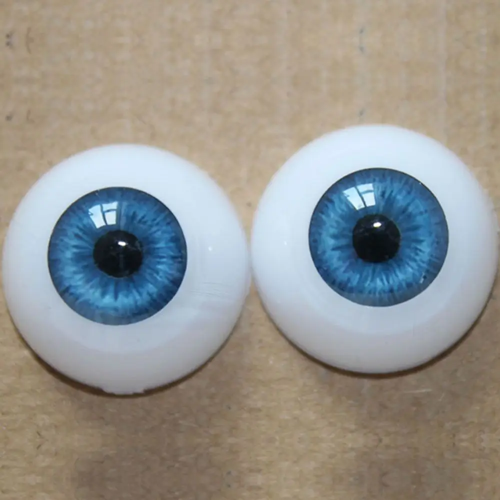 1Pair 20mm Realistic Half Round Craft Accessories Acrylic DIY Eyeballs Back Hollow Eyes Doll Eyeballs DIY Doll Making Parts