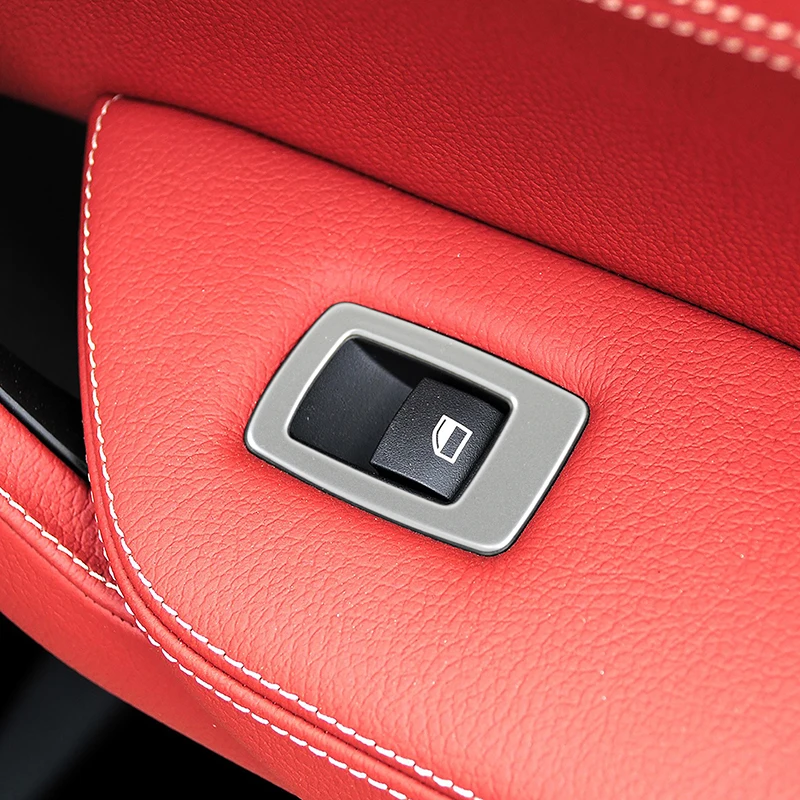 باب السيارة مسند الذراع زجاج النافذة رفع أزرار لوحة الإطار ملصقات غطاء الكسوة لسيارات BMW X3 F25 X4 F26 2014-17 الملحقات الداخلية