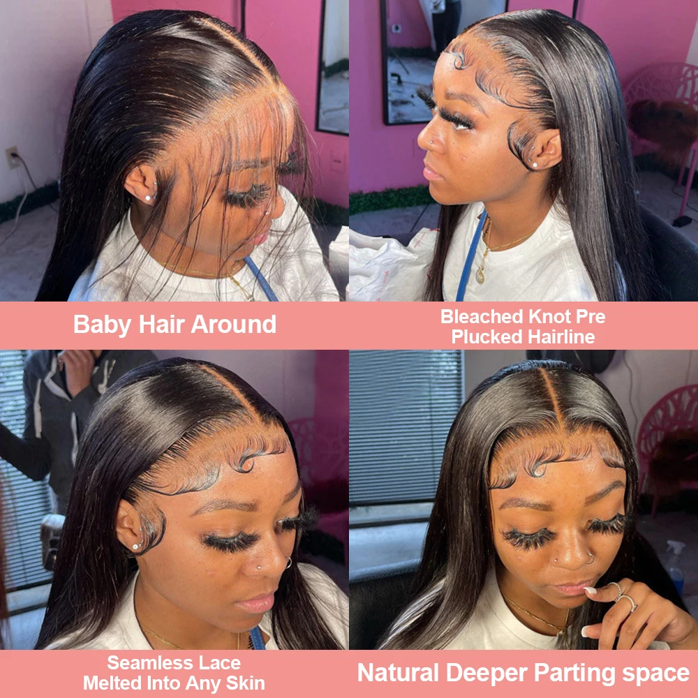 High-quality Vietnamese 250 Density 13x4 13x6 HD Lace Front Human Hair Wigs 30 40 Inch Bone Straight Human Hair Wigs Natural Pre Plucked Transparent Lace Frontal Wigs Pre Cut Glueless 5x5 Closure Wig Human Hair For Women