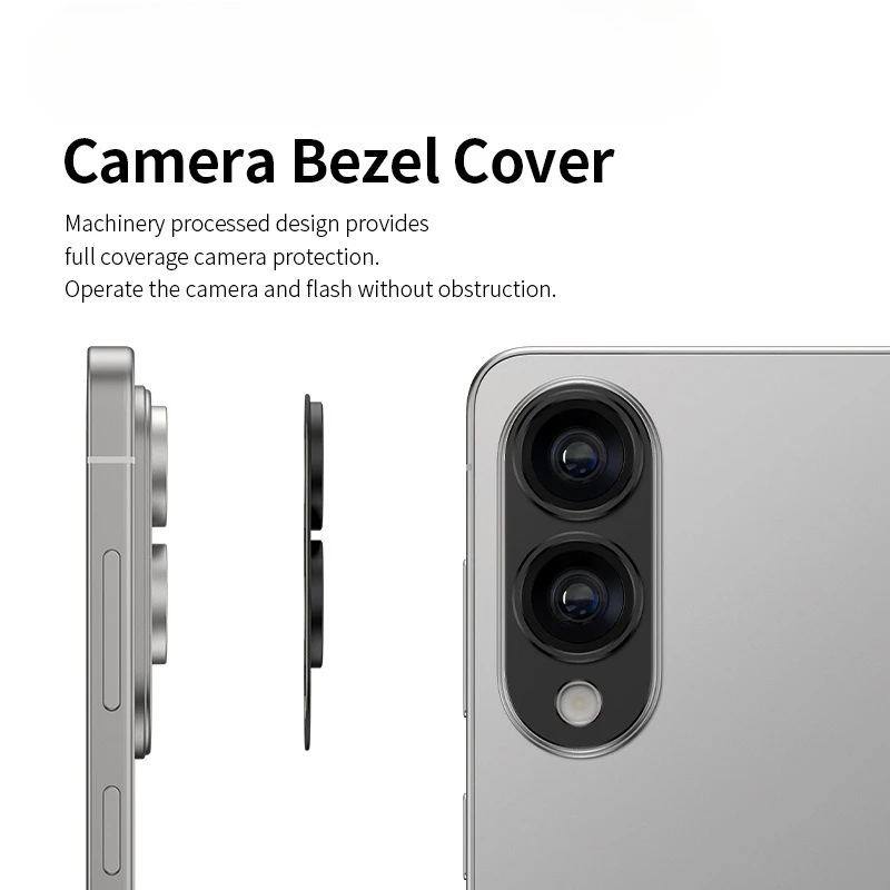 Samsung Galaxy S25 Edge用 アルミニウム製リアカメラレンズプロテクター、Samsung S25Edge用レンズカバープロテクター、レンズリングフィルム