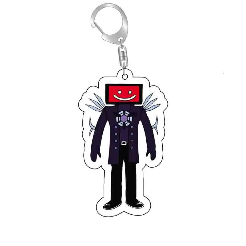 Funny Skibidi Toilet Keychain Skibidi DopToilet Tv Man Figure Toy Acrylic Keyring for Bag Pendant Key Chain Doll Gifts Wholesale