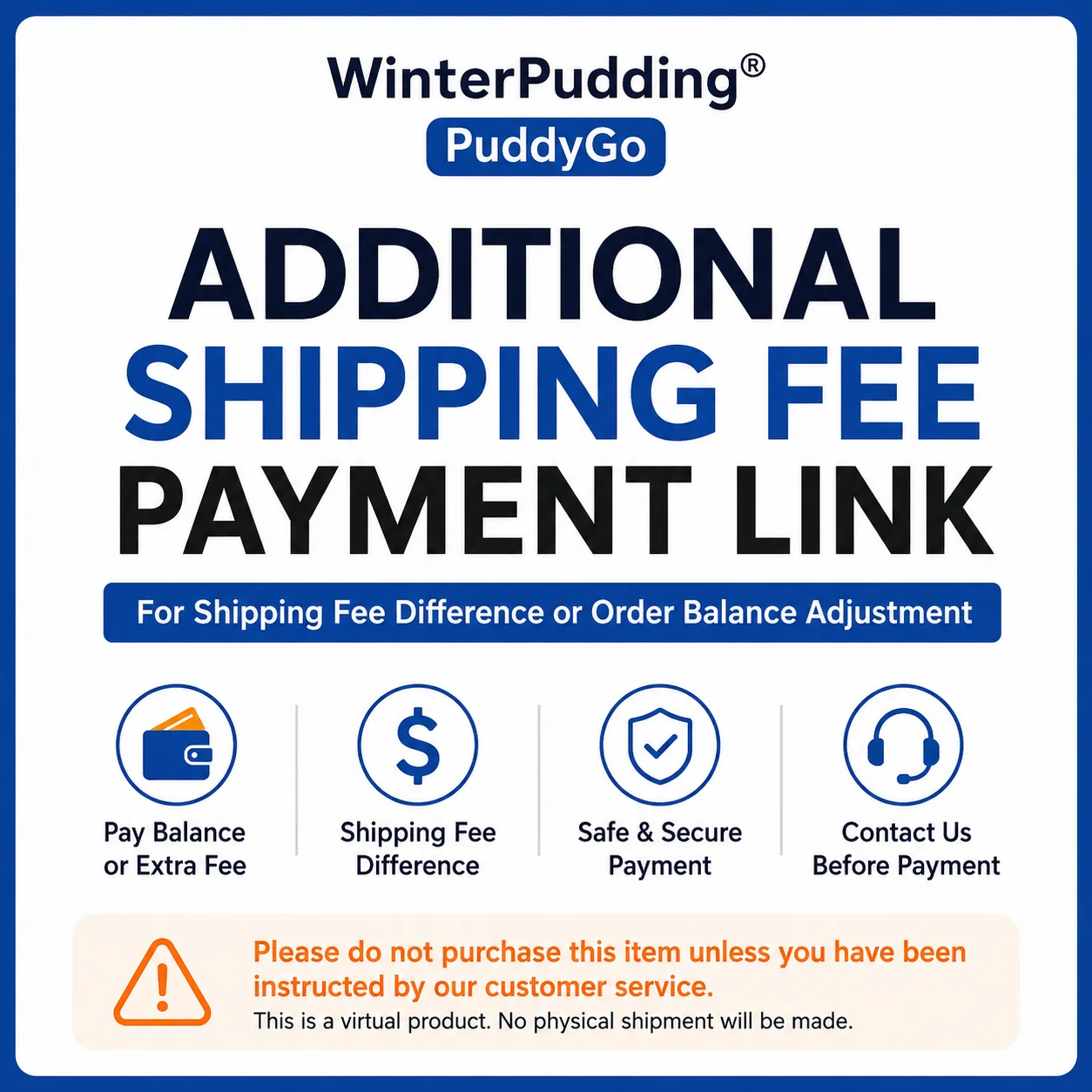 WinterPudding® PuddyGo Additional Shipping Fee Payment Link