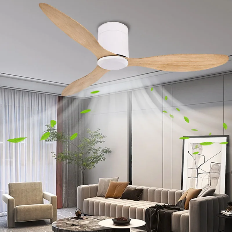 Modern Ceiling Fan Without Lights 6 Speeds Timing 42 48 52 Inch 3 ABS Blade Loft Decorative Ceiling Fan Lamp Remote Control