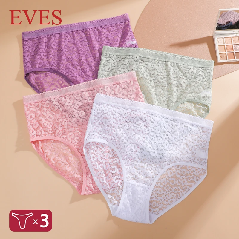 3 Teile/satz Hohe Taille Spitze Höschen frauen Sexy Aushöhlen Unterwäsche Plus Größe Einfarbig Briefs Atmungsaktive Komfort Dessous neue