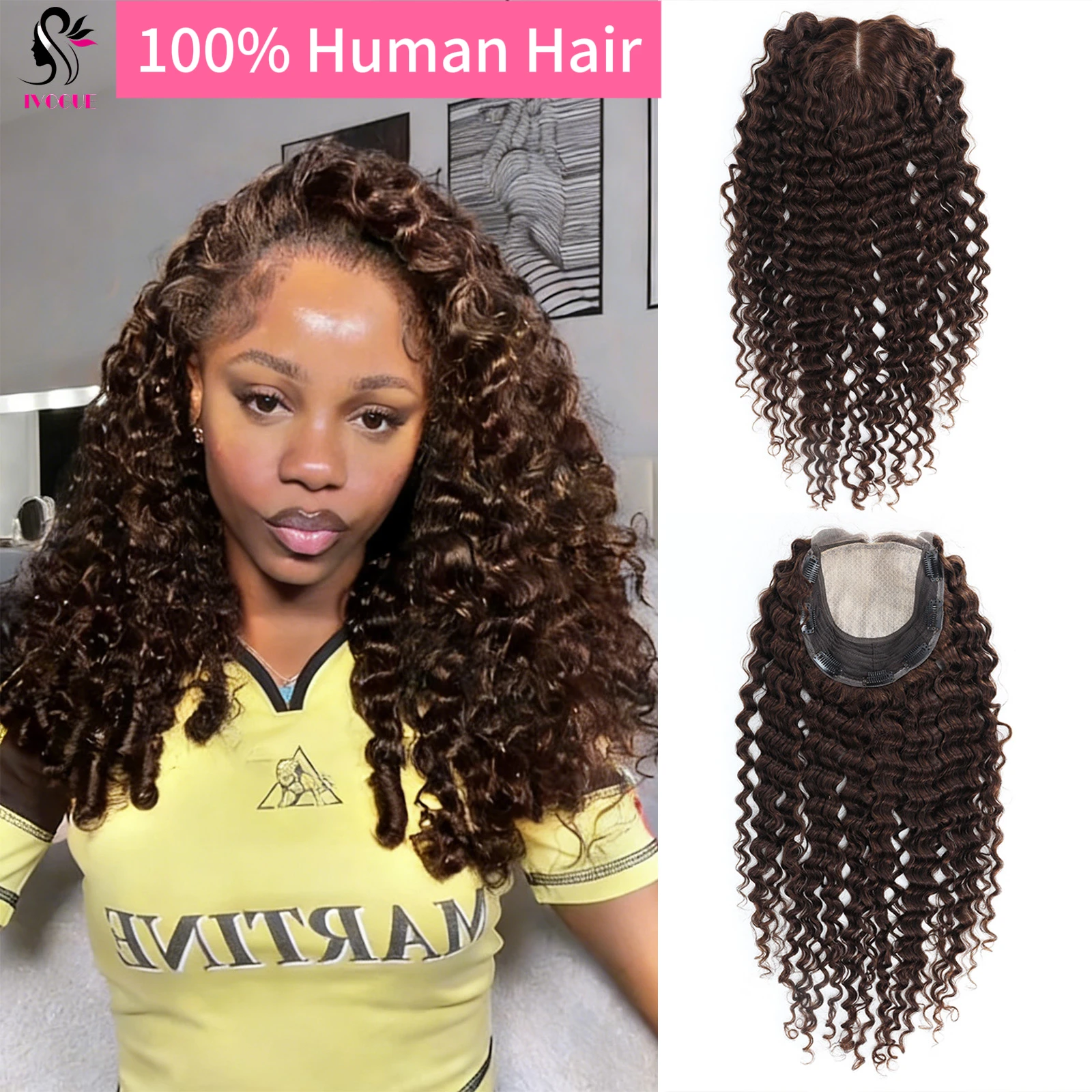 

Silk Base Real Human kinky Curly Hair for Woman Lace closure Topper Natural Scalp Top Hair Piece closed weft Best for hair loss