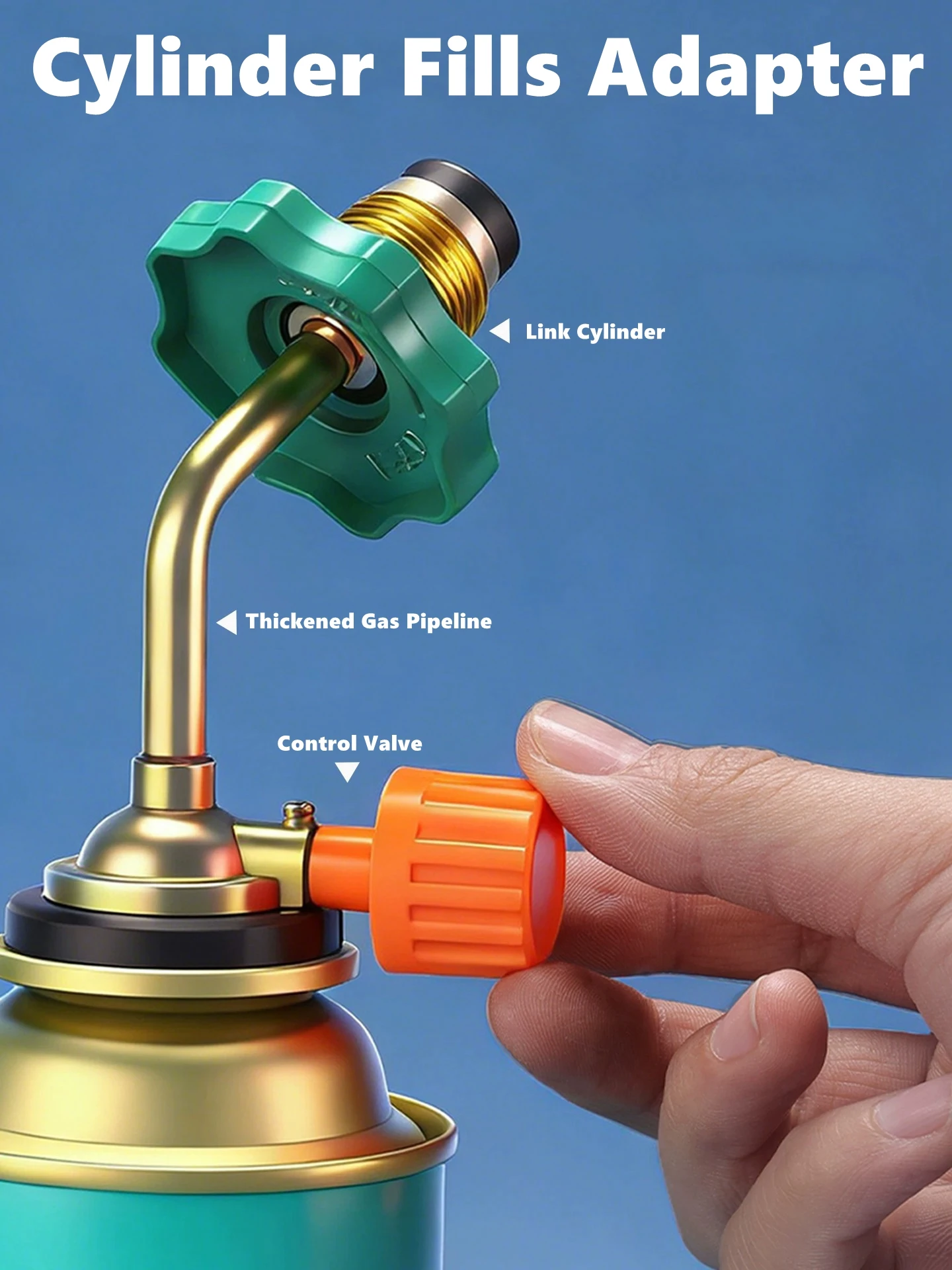 Gasflaschen-Fülladapter mit Steuerventil, Camping-Flaschen-Nachfülladapter, Druckadapter, Flaschenanschluss für Outdoor-Aktivitäten – Detail 1