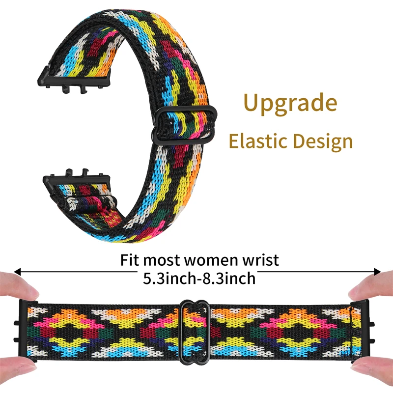 Elastic Nylon Strap For Samsung Galaxy Fit 3 Watch Bracelet Vintage Bohemian National Style Watchband For Samsung Fit 3 SM-R390