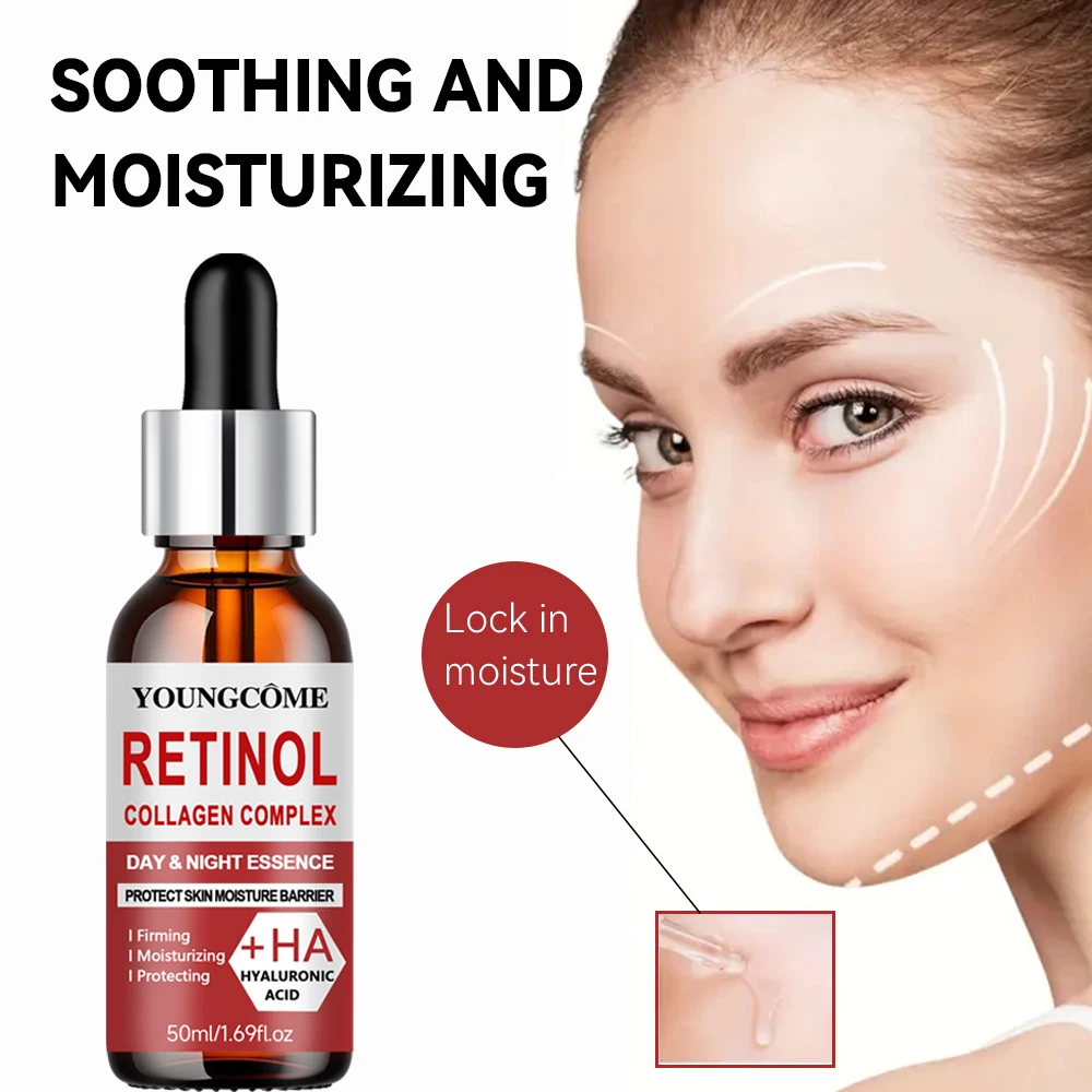 Retinol Moisturizing Repair Cream and Serum Set with collagen and Vitamin E, firm and nourishing skin, gentle and non-irritating